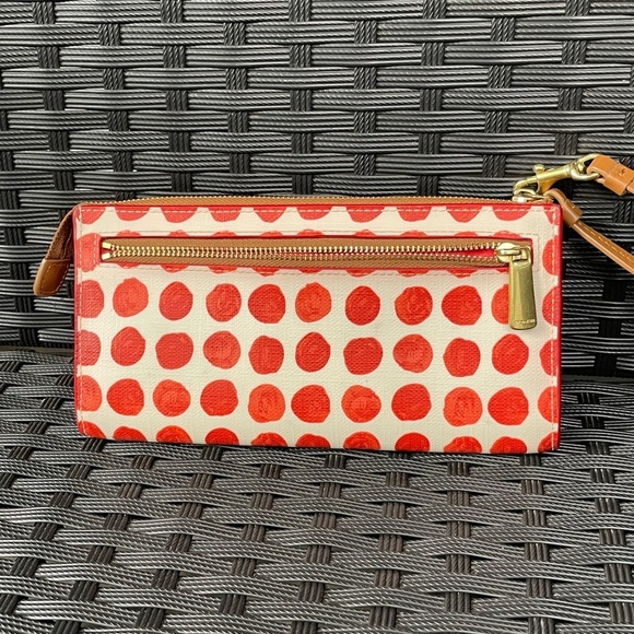 Coach Wallet,Coach Cream and Red Polka Dot Wristlet - Picture 2 of 12